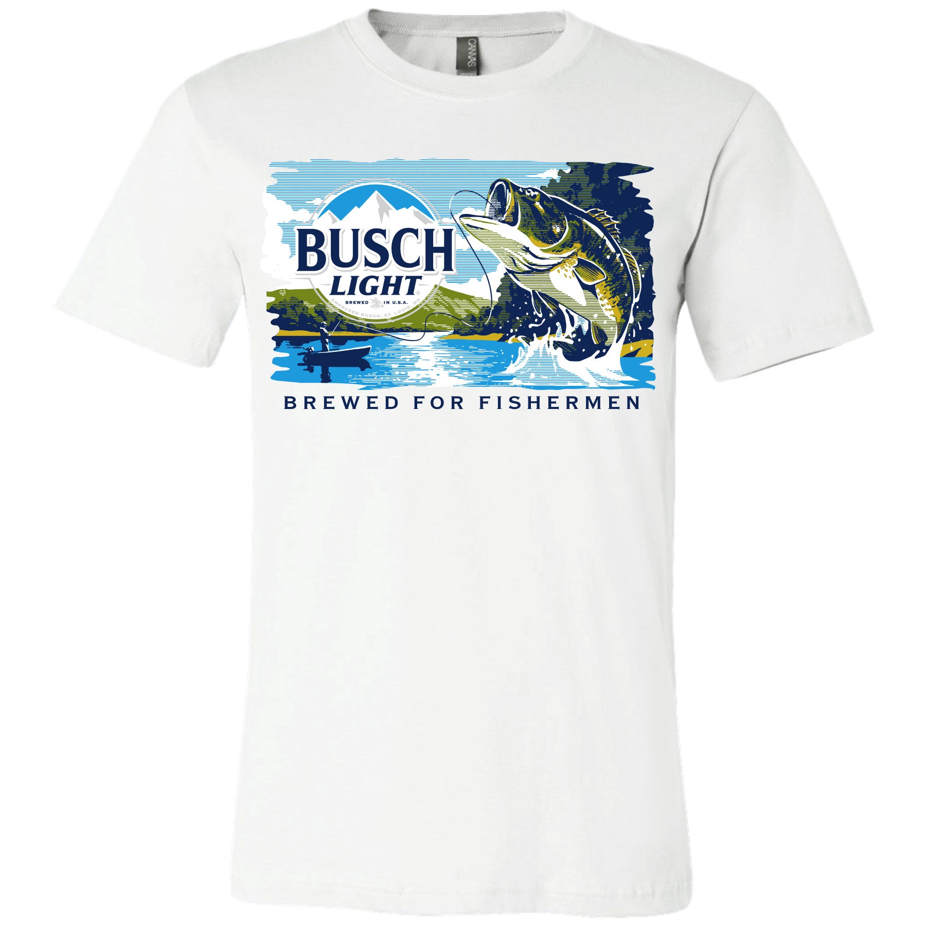 busch beer commercial fish hook Busch Light - Bass Fishing Label T-shirt