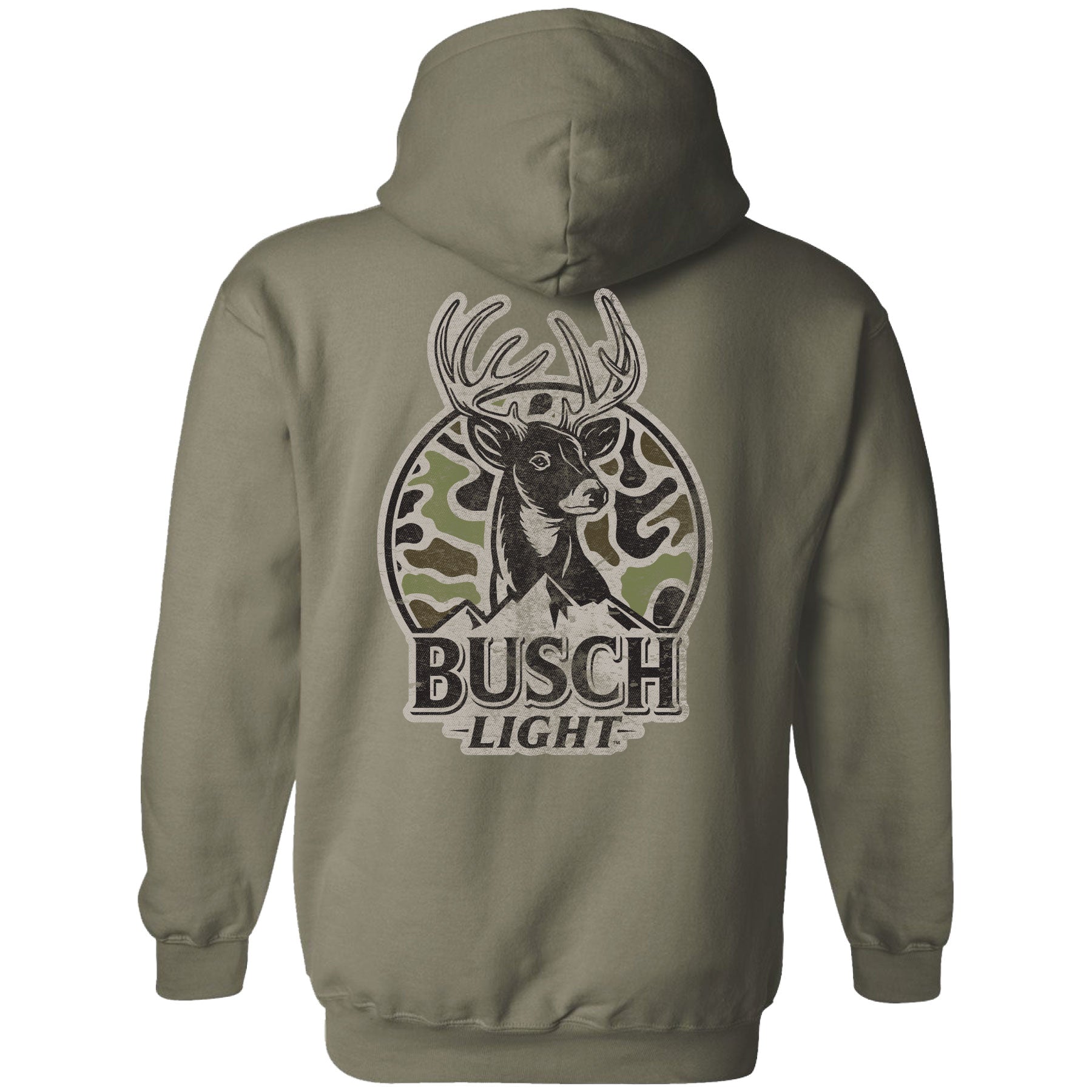 Busch Light 2024 Can Camo Buck Version 2 sided Hoodie Brew City Beer Gear