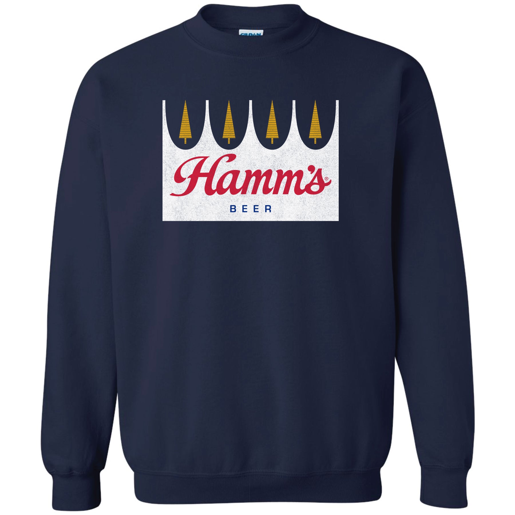 Hamm s Crown Logo Crew Sweatshirt Brew City Beer Gear