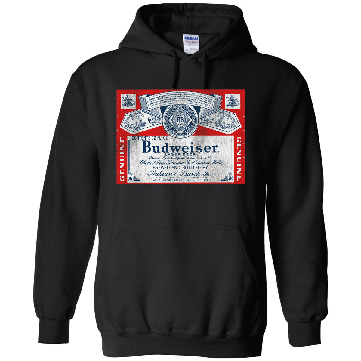 Budweiser Vintage 1966 Distressed Label Hooded Sweatshirt Brew