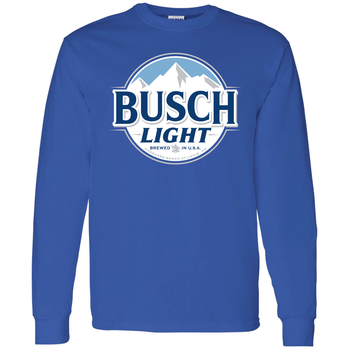 Busch Light Full Color Logo Long Sleeve T Shirt Brew City Beer Gear