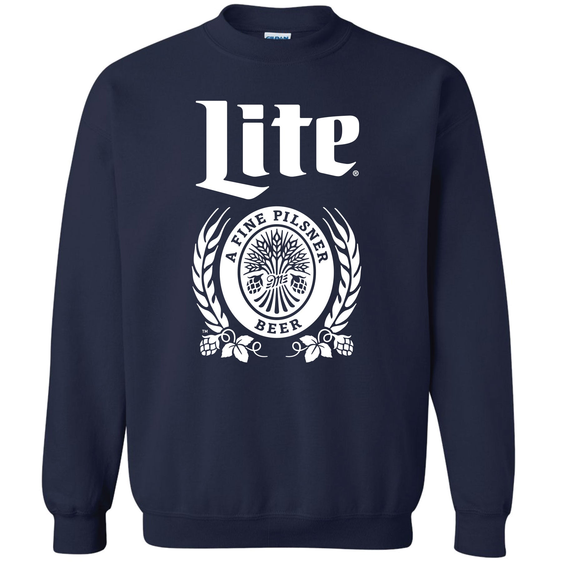 Miller Lite Label Crew Sweatshirt Brew City Beer Gear