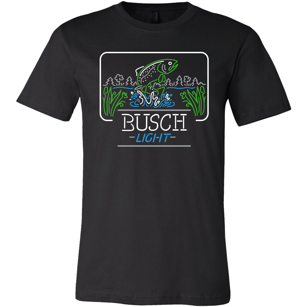 Busch Light - Neon Trout Rectangle T-Shirt