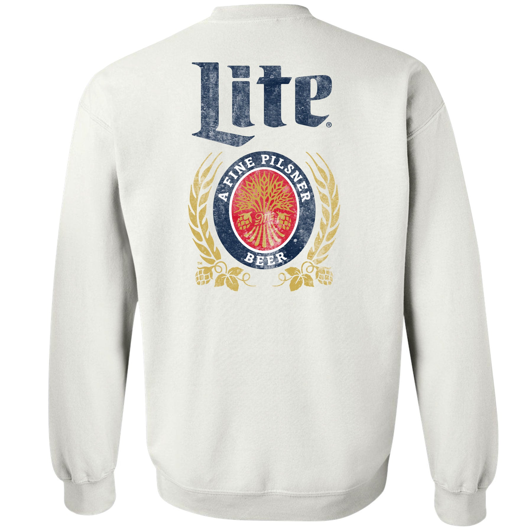 Miller Lite Label 2-sided Crew Sweatshirt Brew City Beer Gear
