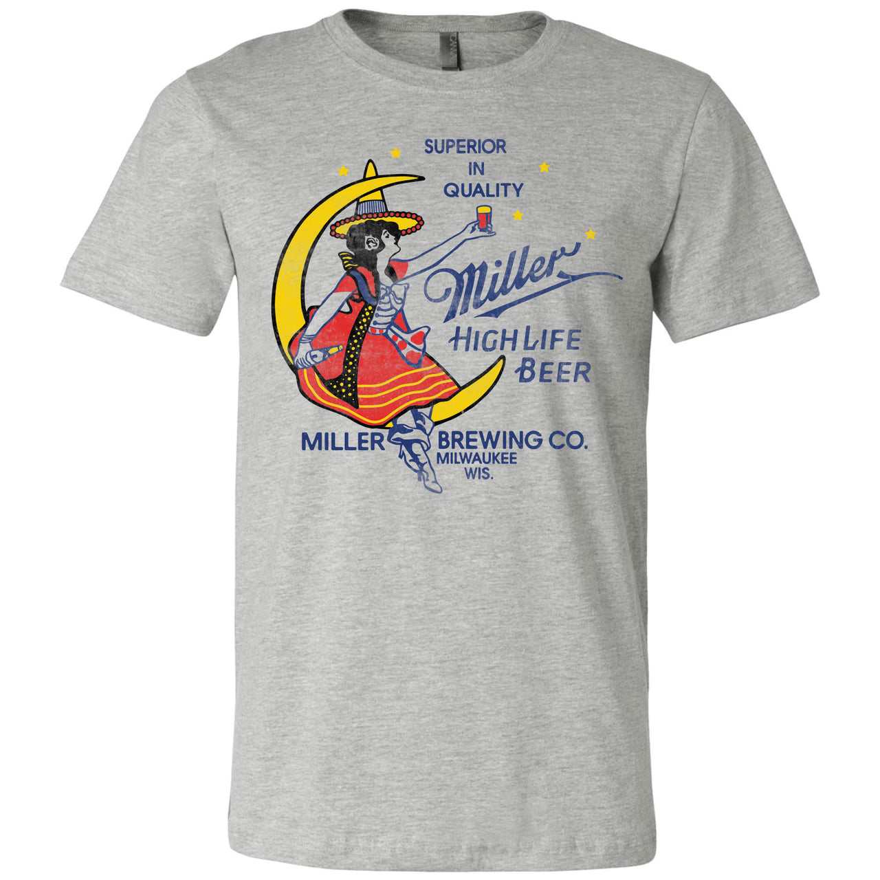 Miller High Life - Vintage Girl in the Moon T-shirt