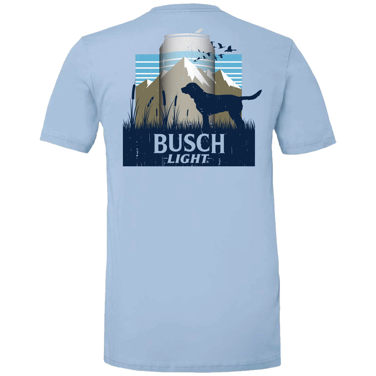 Busch Light - Hunting Dog Can Scene 2-sided T-shirt