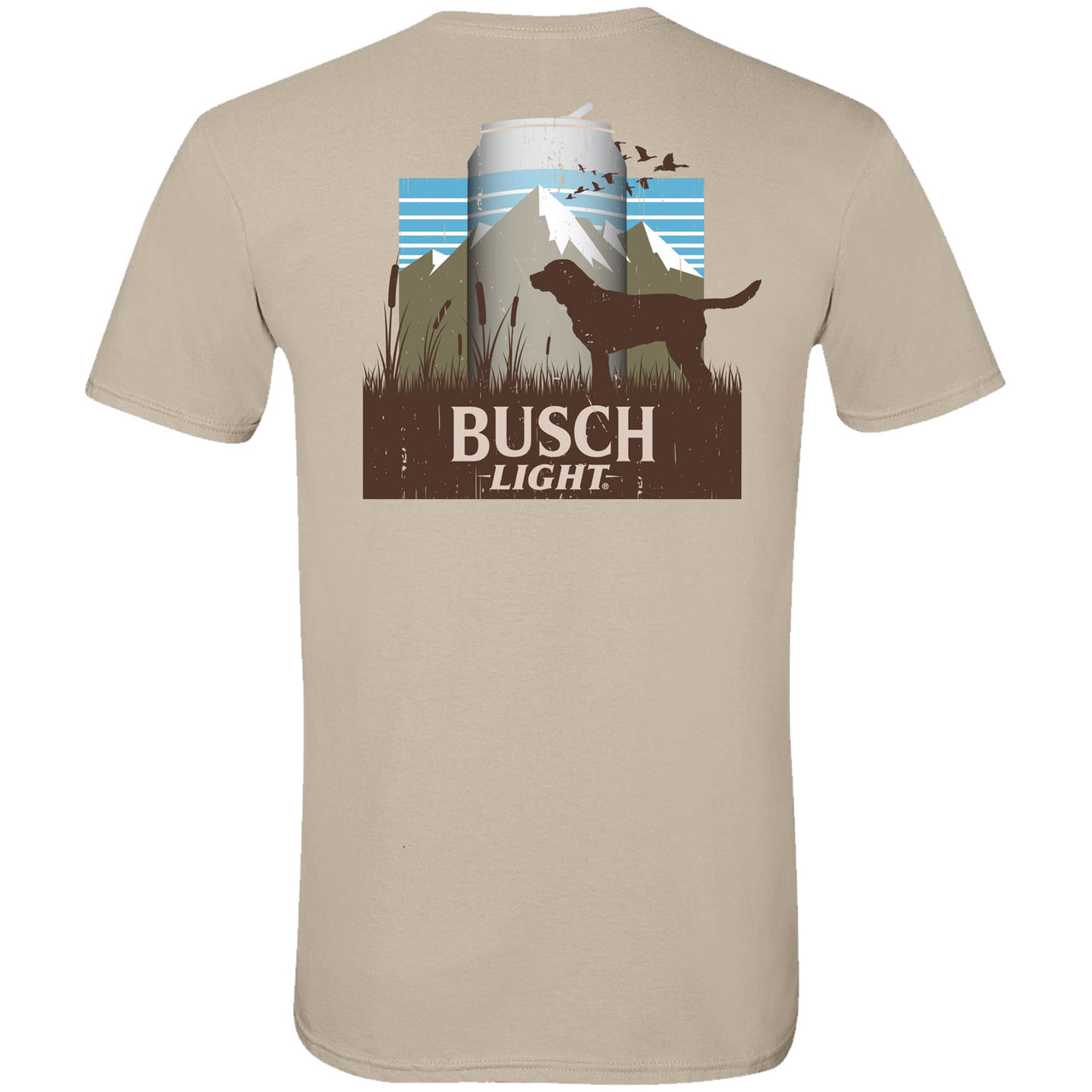 Busch Light - Hunting Dog Can Scene 2-sided T-shirt