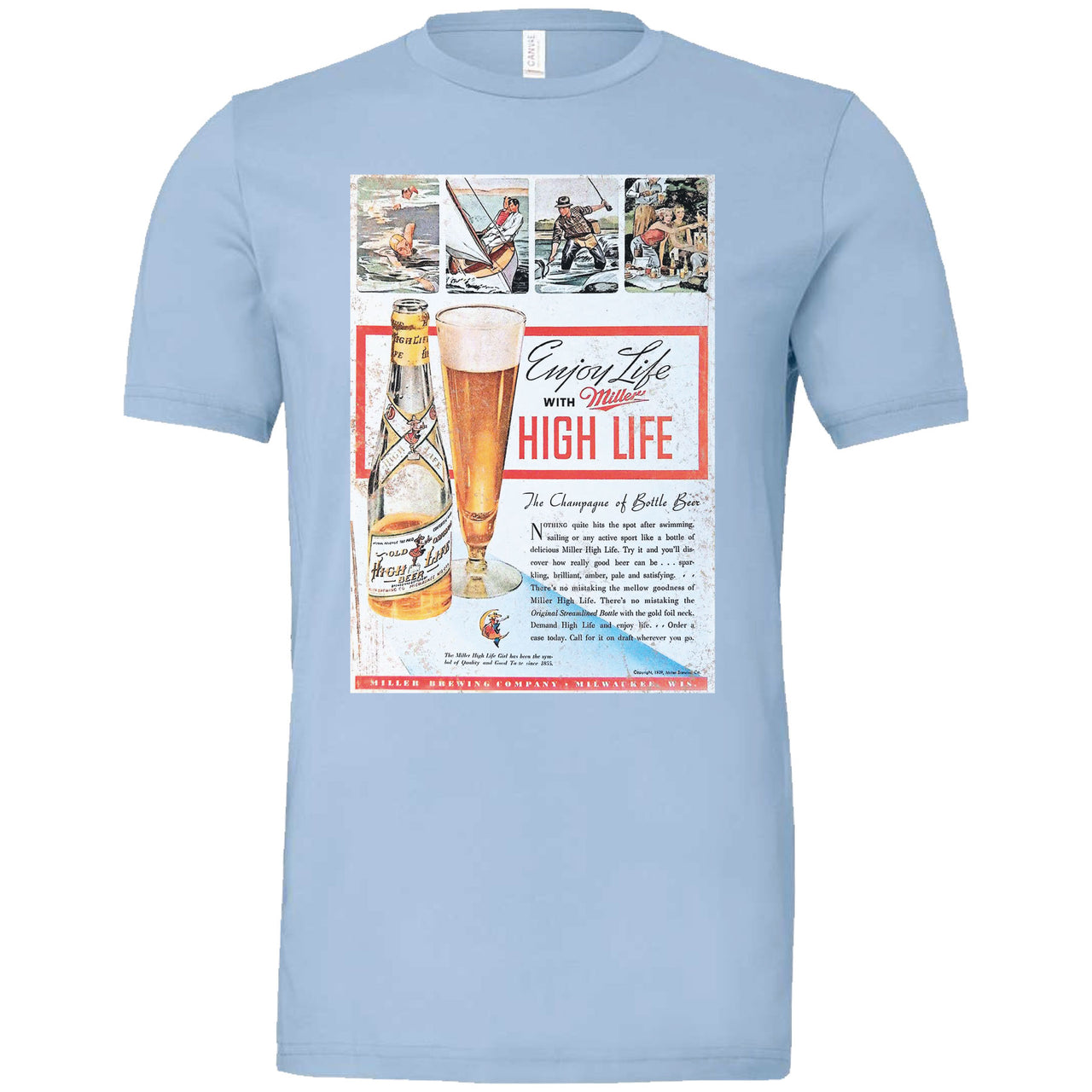 Miller High Life - Enjoy Life with Miller High Life Vintage Ad - T-shirt