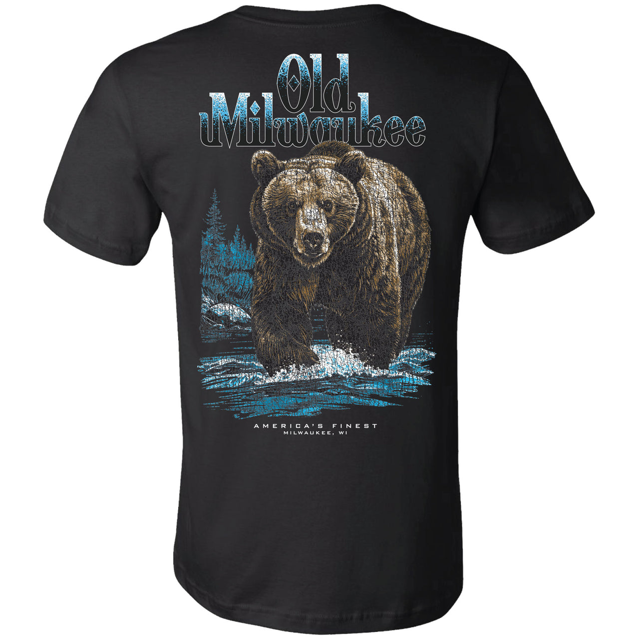 Old Milwaukee - America's Finest, Grizzly Bear Scene 2-sided T-shirt