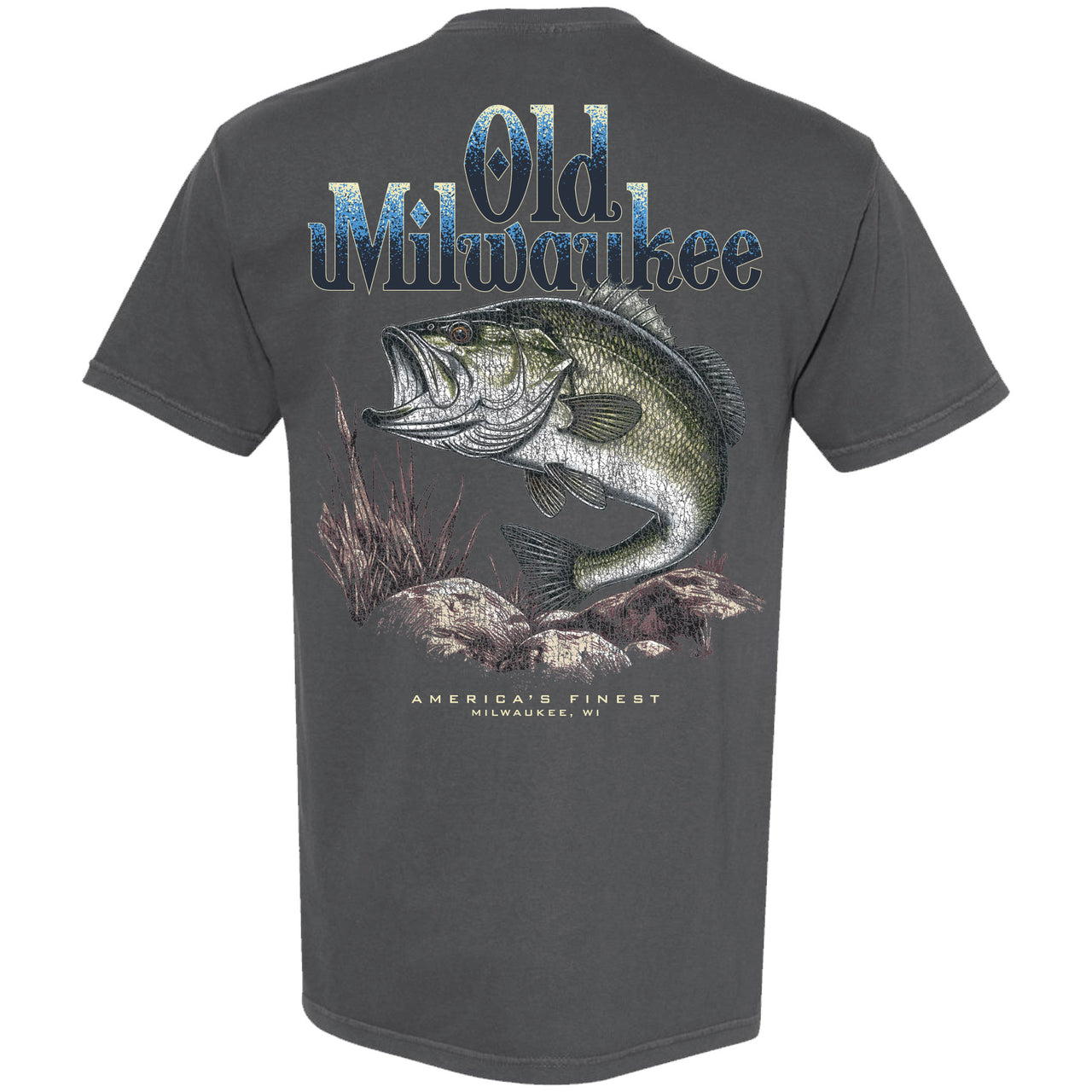 Old Milwaukee - America's Finest, Bass Scene 2-sided Garment-Dyed T-shirt