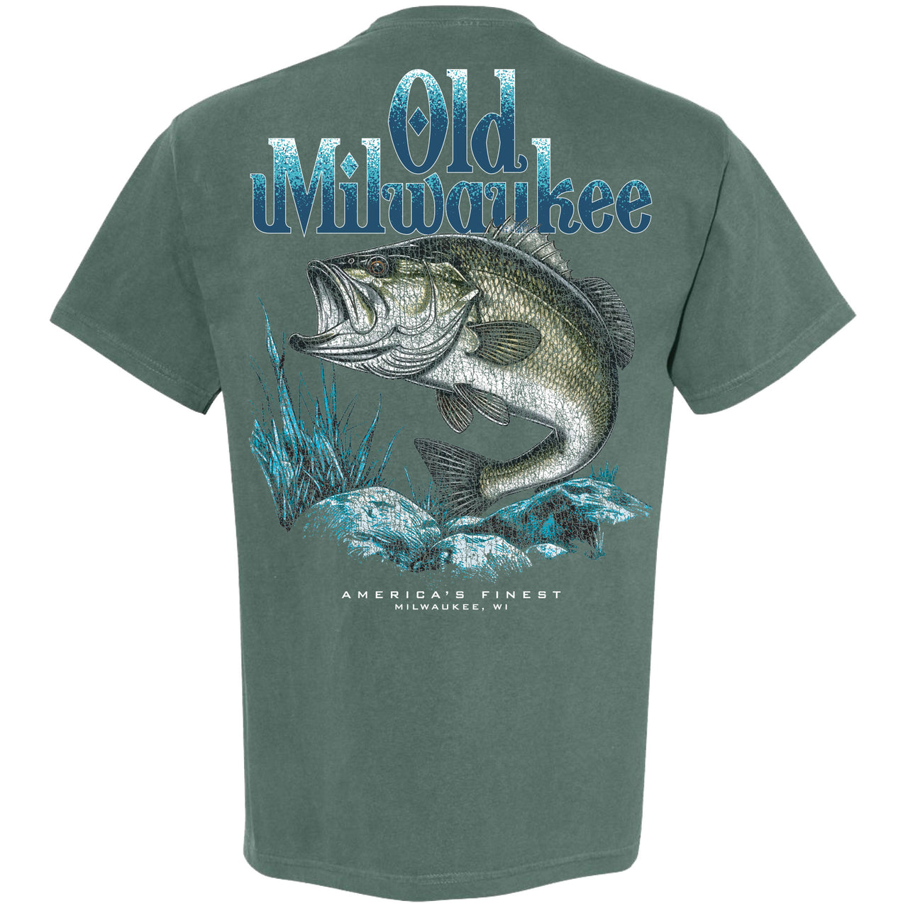 Old Milwaukee - America's Finest, Bass Scene 2-sided Garment-Dyed T-shirt