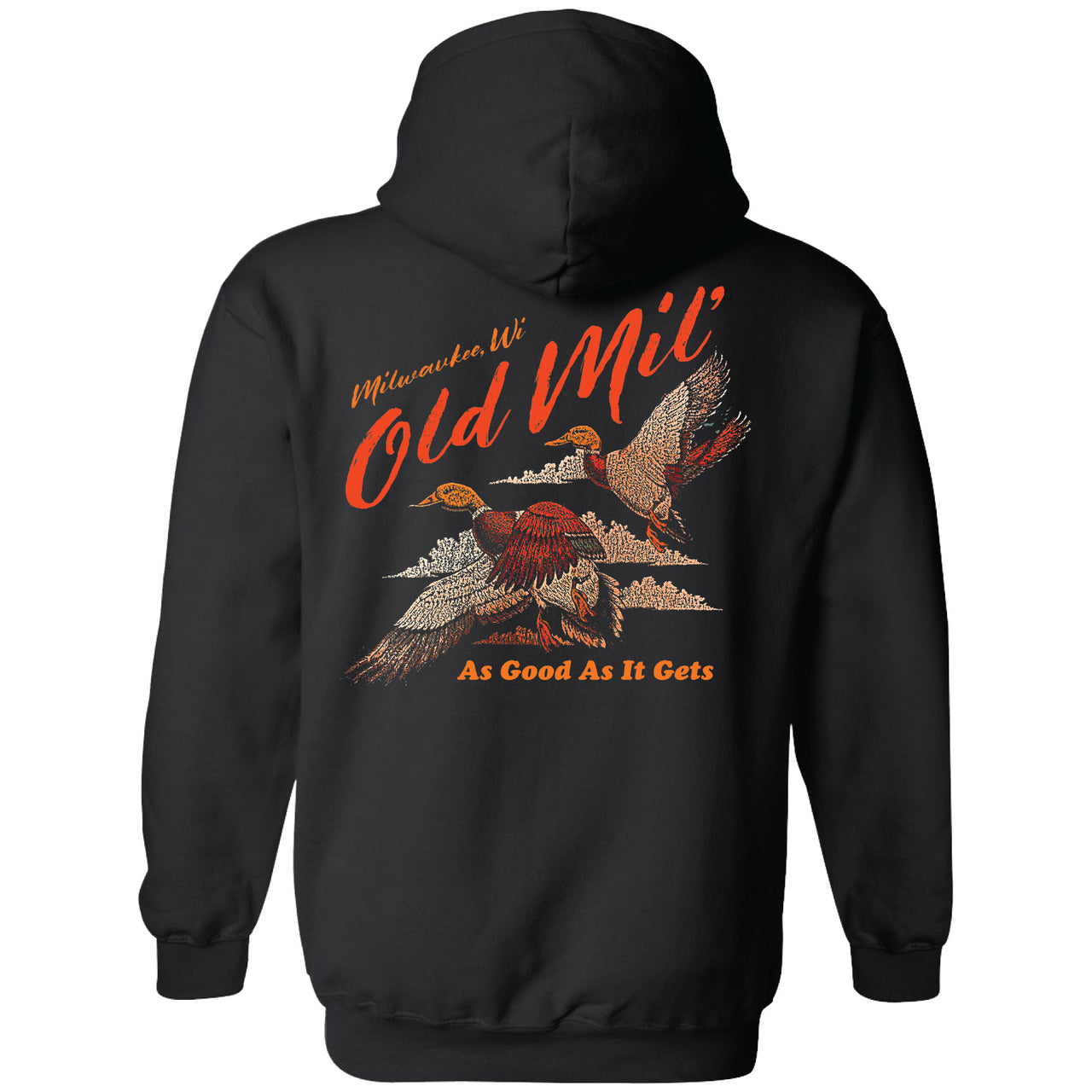 Old Milwaukee - Old Mil, As Good As It Gets, Ducks 2-sided Hooded Sweatshirt