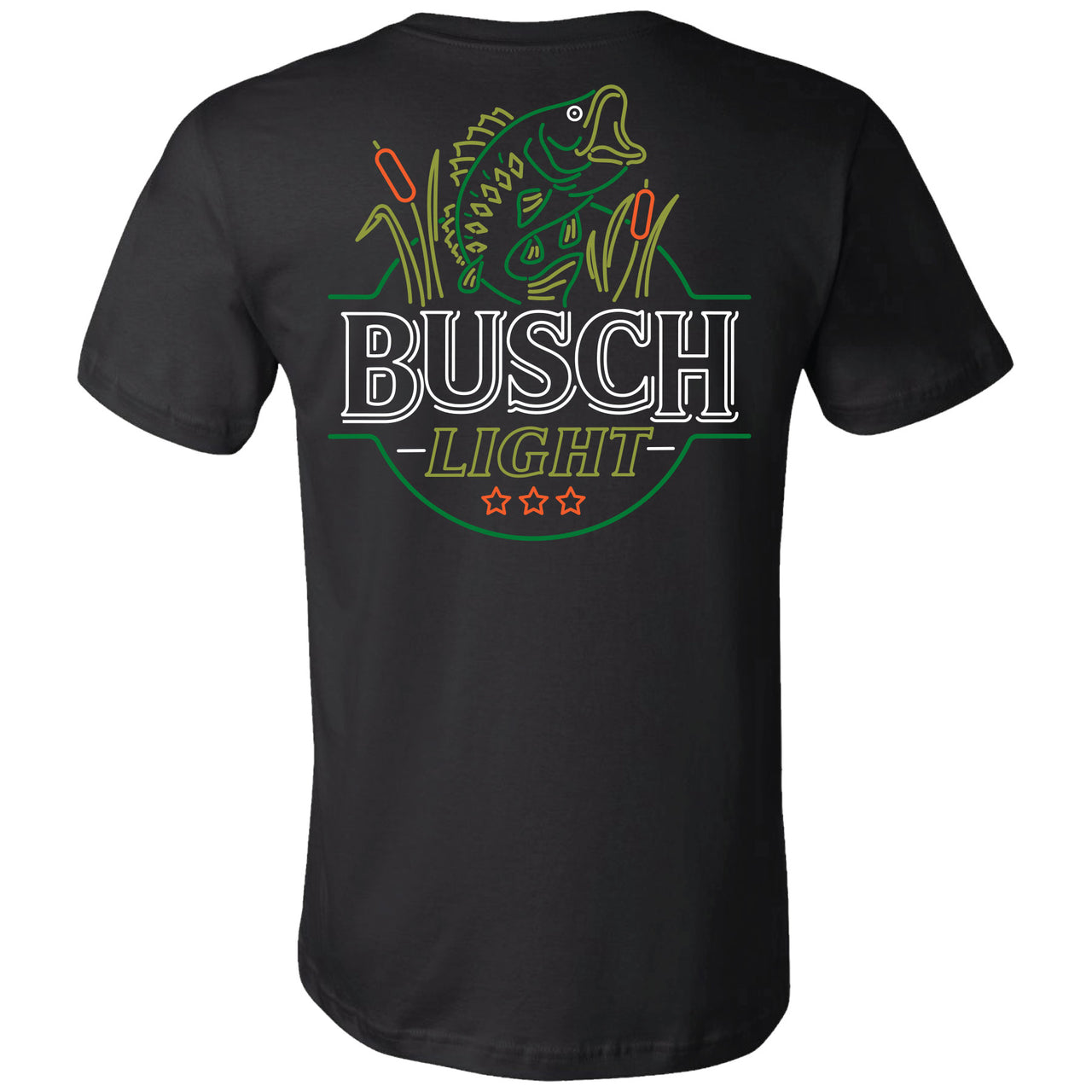 Busch Light - Fishing/Wildlife - Neon Bass 2-sided T-shirt
