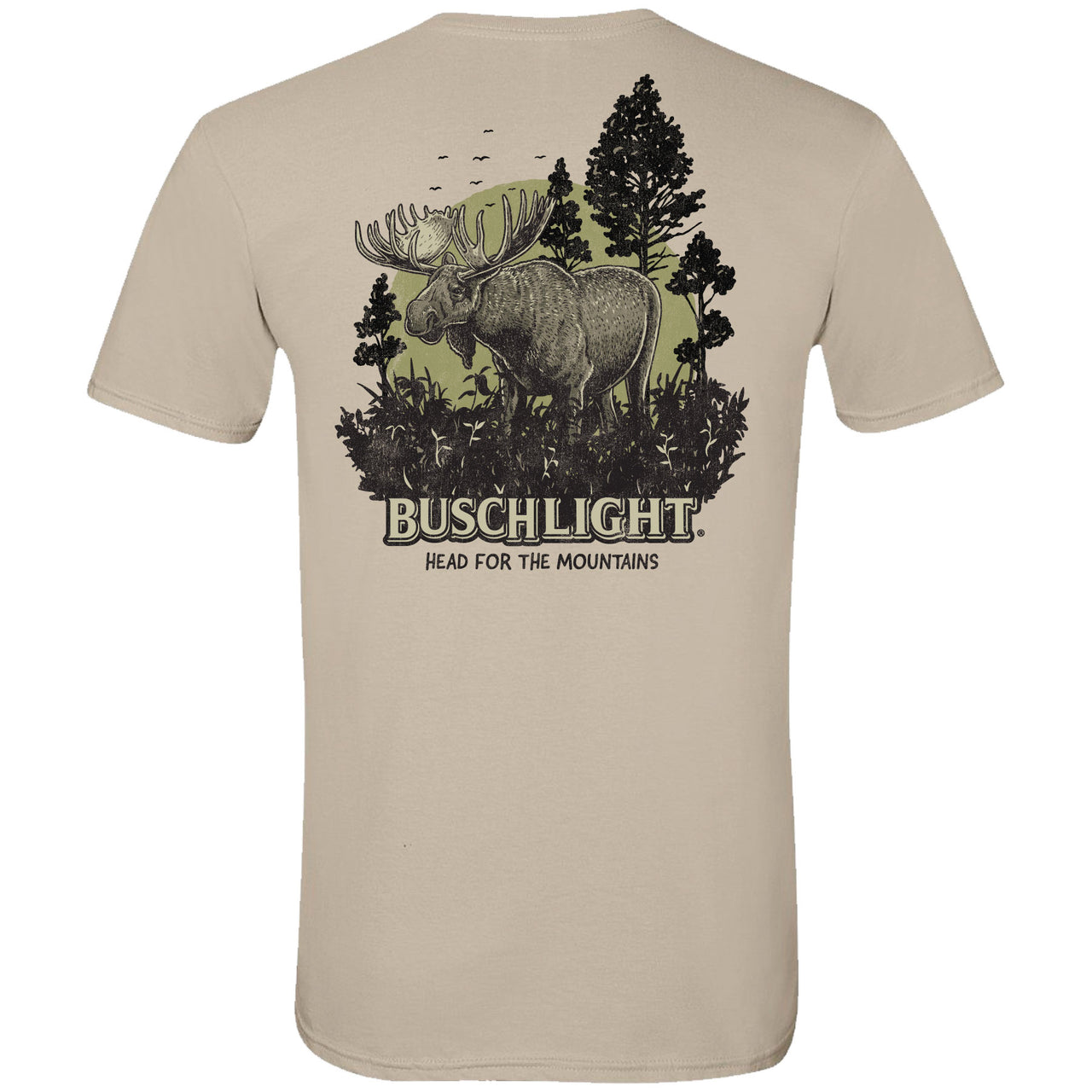 Busch Light - Wildlife - Moose Sunset Scene 2-sided T-shirt