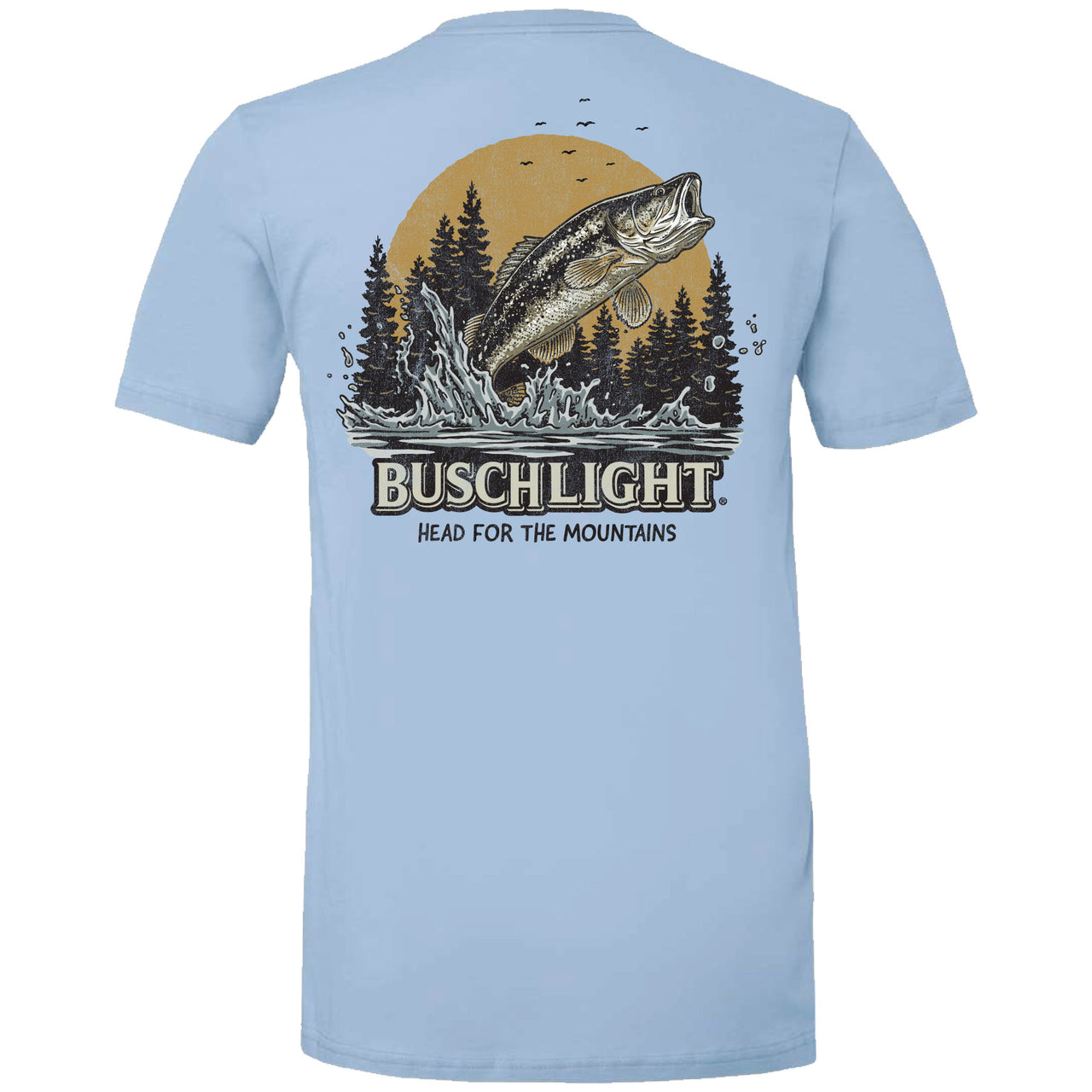 Busch Light - Wildlife - Fishing - Walleye Sunset Scene 2-sided T-shirt
