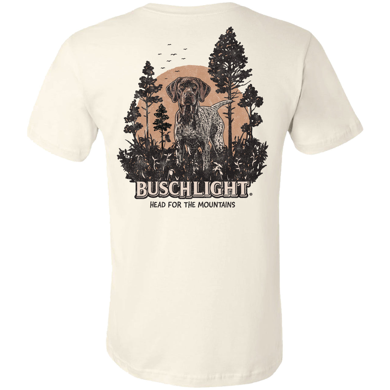 Busch Light - Wildlife - Pointer Sunset Scene 2-sided T-shirt