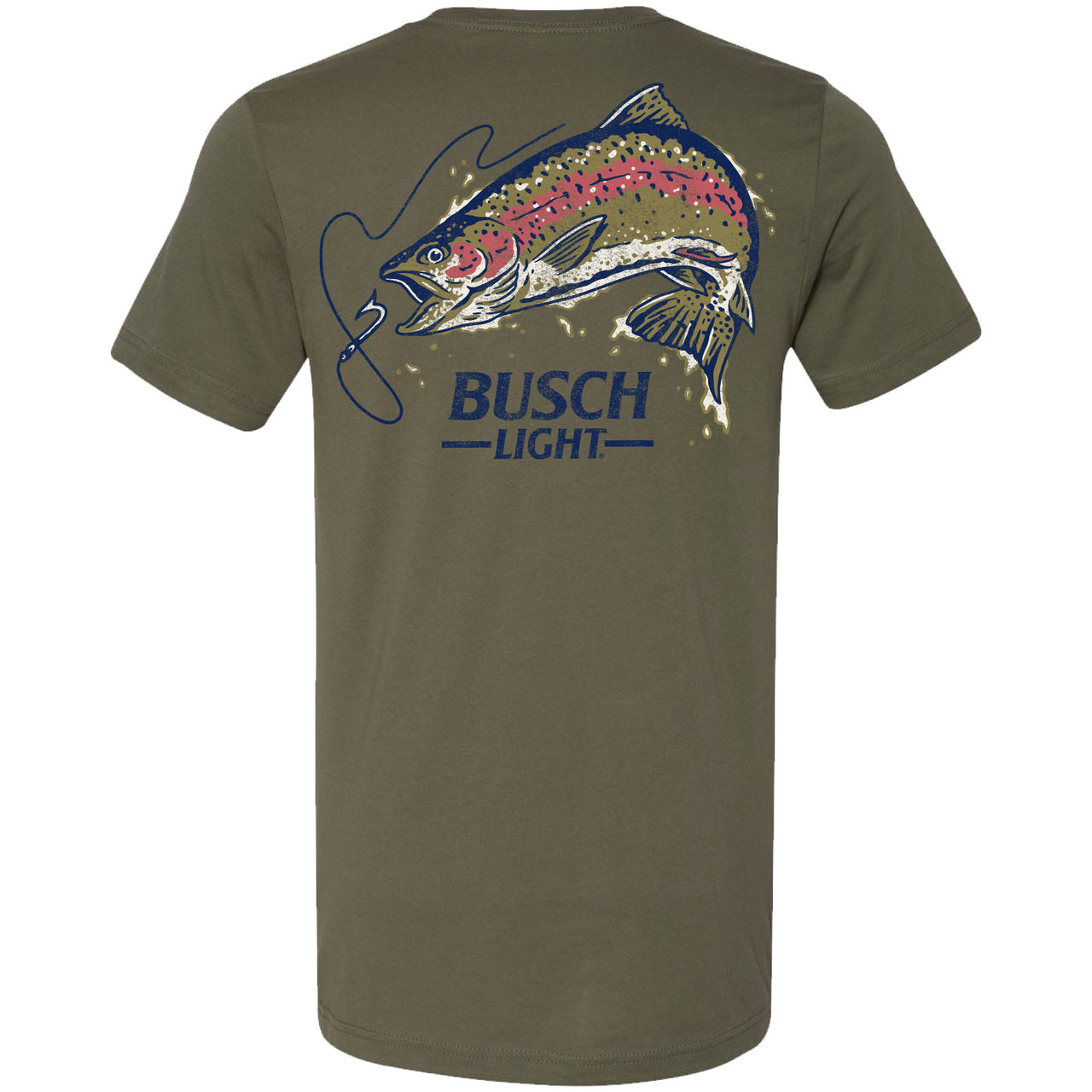 Busch Light - Fishing/Wildlife - Hooked 2-sided T-shirt - V2