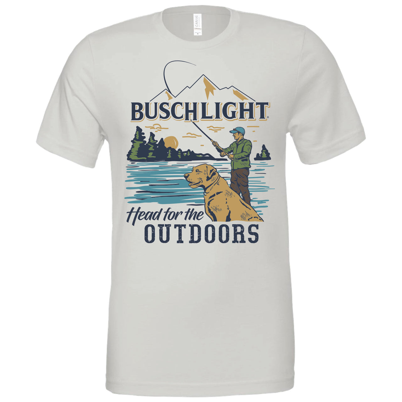 Busch Light - Wildlife - Fishing - Head For The Outdoors Dog Scene - T-Shirt