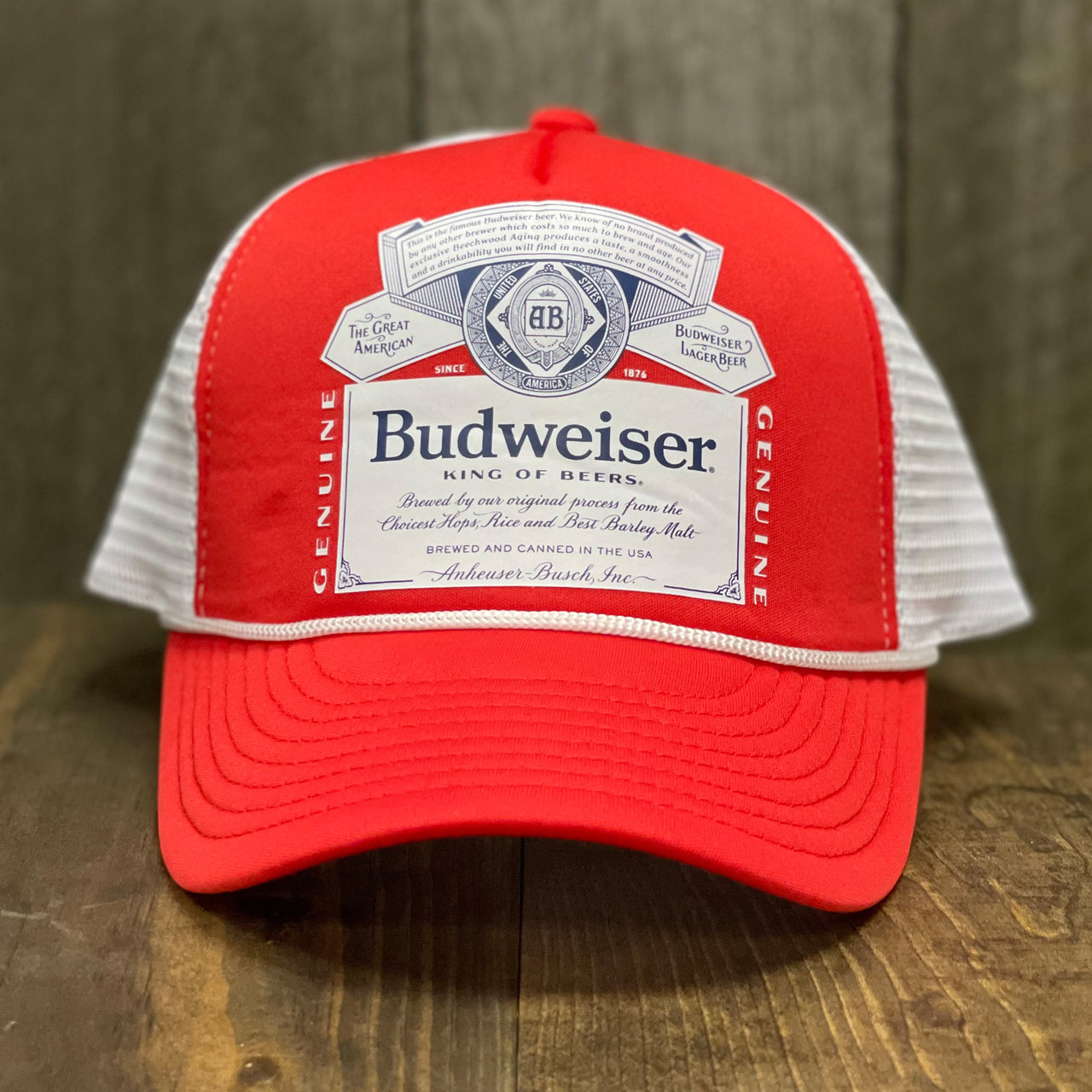 Budweiser Hat - Budweiser Label Hat - Foam Trucker Hat - Snapback Hat