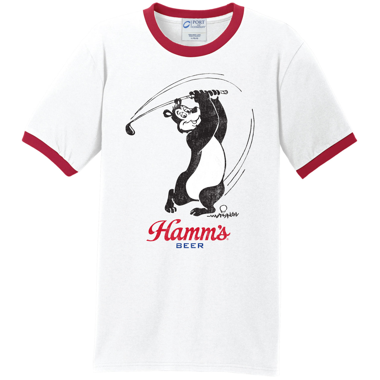 Hamm's - Hamm's Bear - Golf Practice Swing Ringer T-shirt