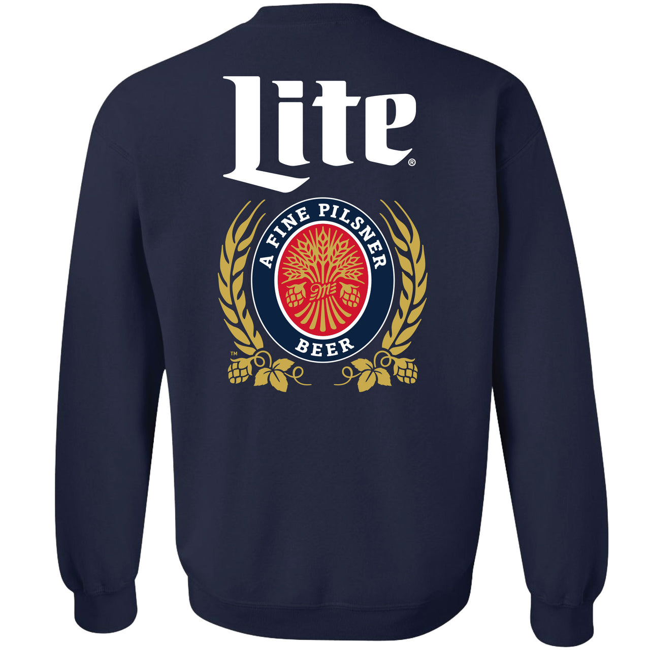 Miller Lite - Can Crest and Logo 2-sided Crew Sweatshirt
