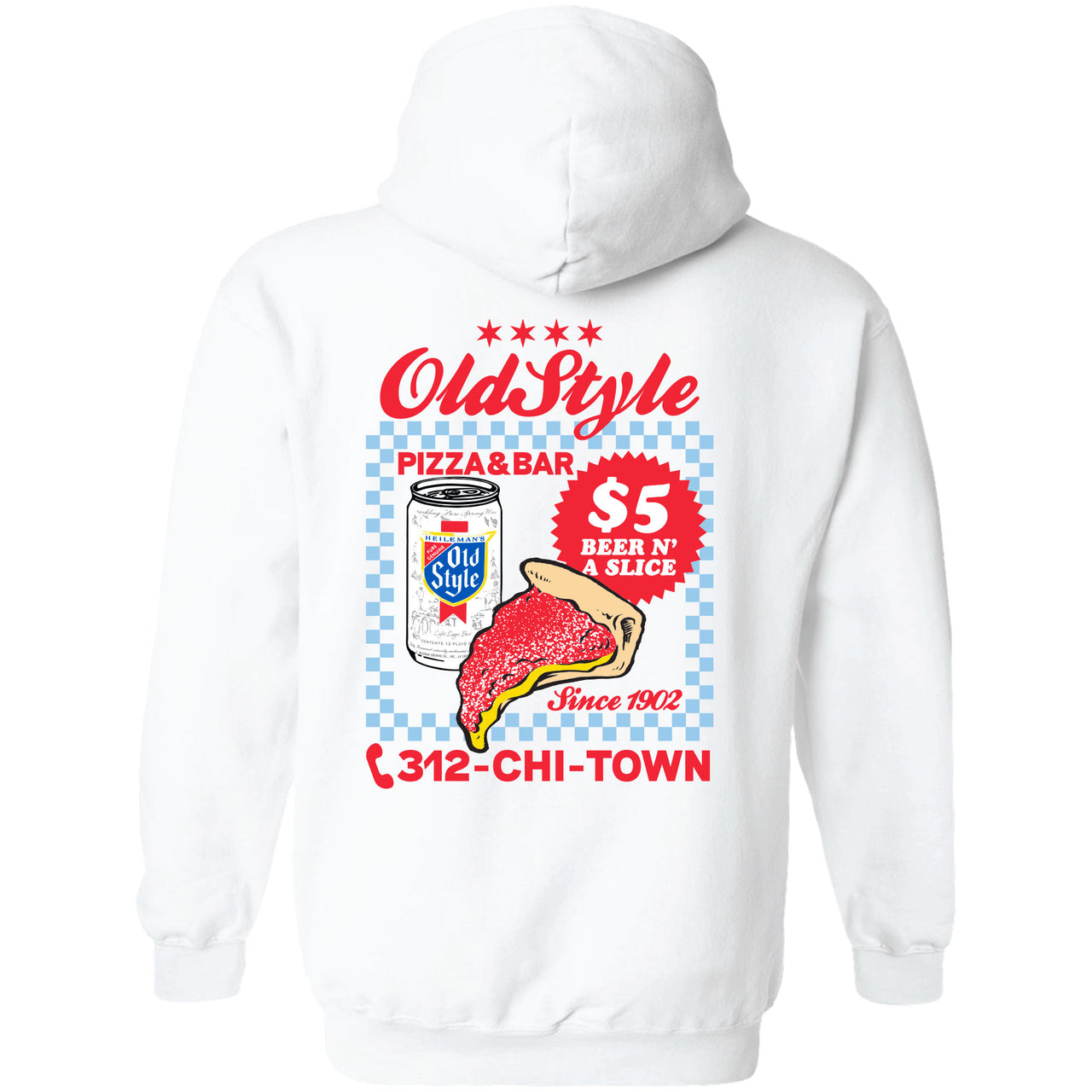 Old Style - Chicago Pizza Ad 2-sided Hoodie