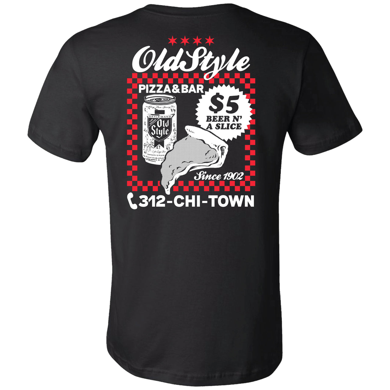 Old Style - Chicago Pizza Ad 2-sided T-shirt - V2