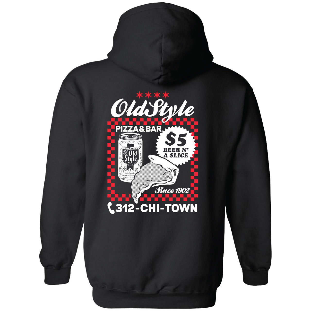 Old Style - Chicago Pizza Ad 2-sided Hoodie - V2