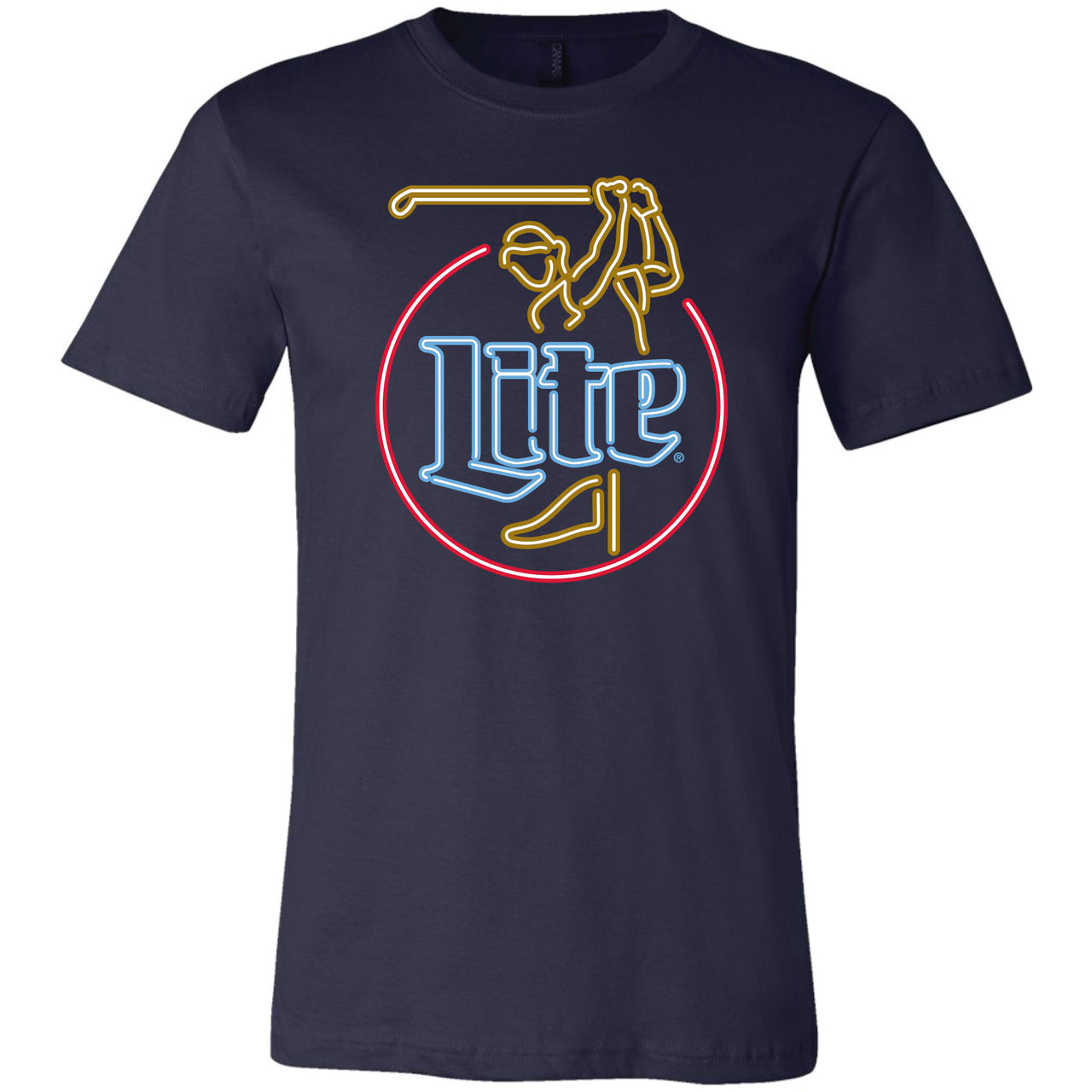 Miller Lite - Golf - Light It Up Neon Sign Graphic - T-Shirt