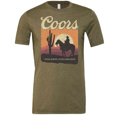 Coors Banquet Rodeo Cowboy Sunset Scenic T-shirt