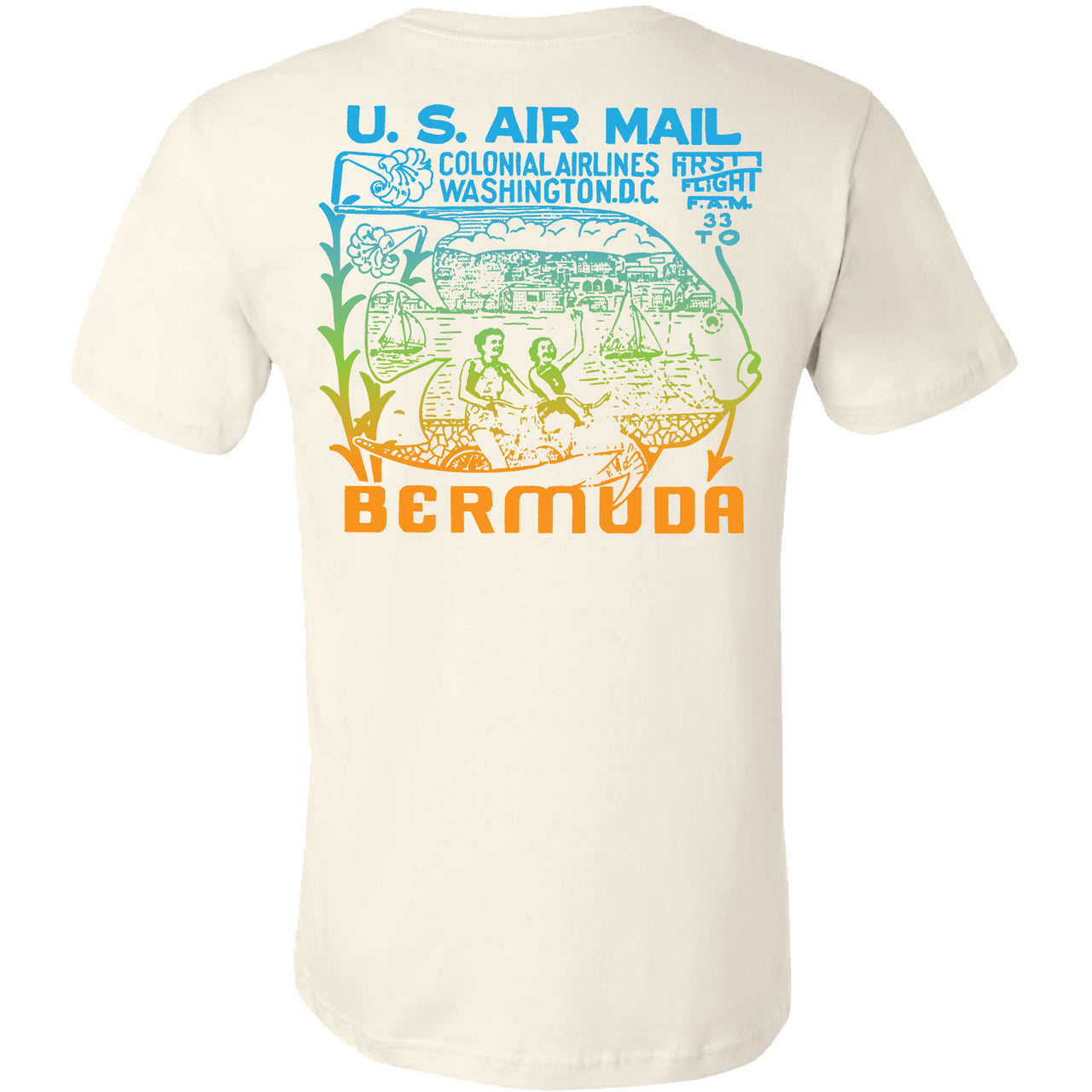 USPS - Air Mail Bermuda Cancellation Stamp 2-sided T-shirt