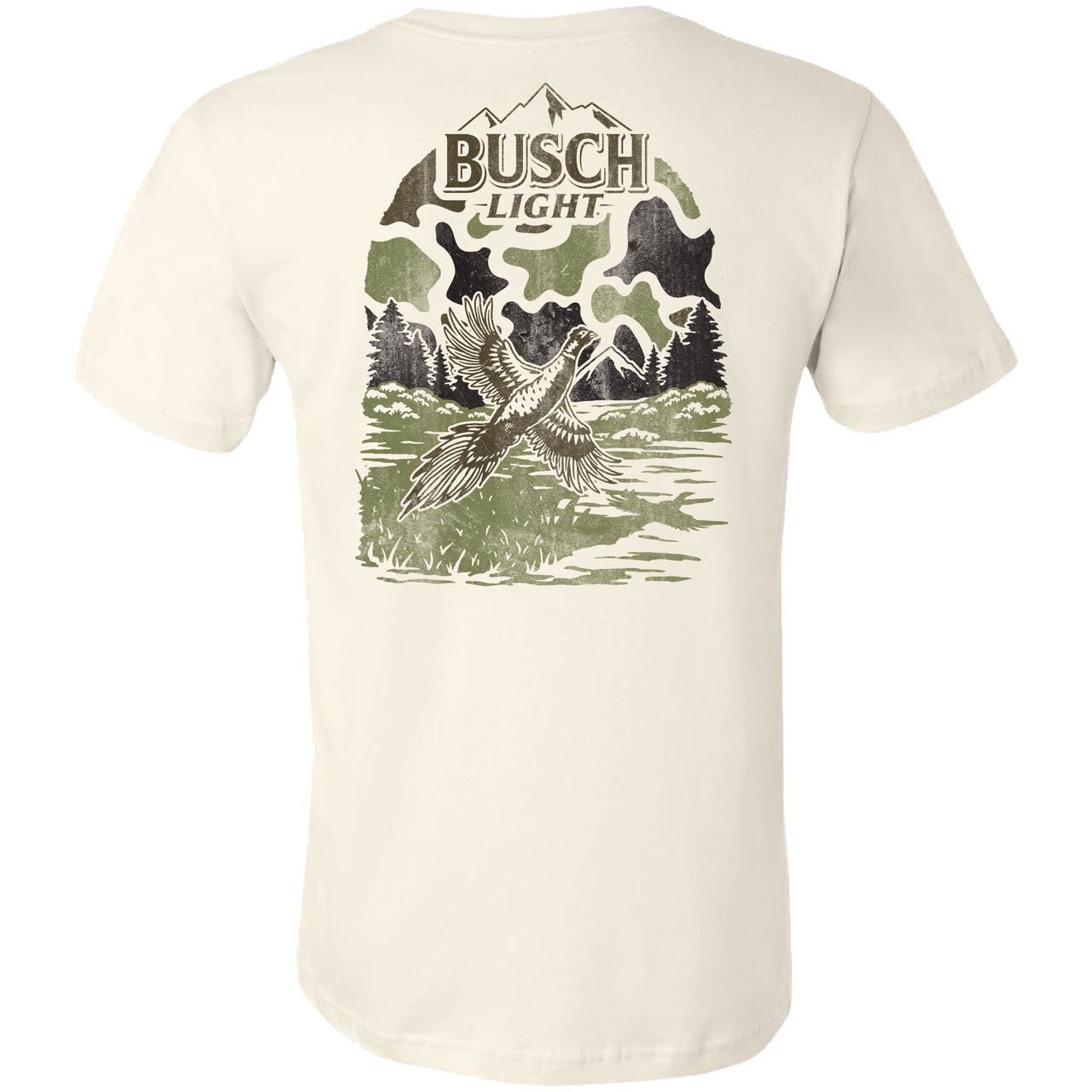 Busch Light - 2024 Can Camo Wildlife Pheasant Scene 2-sided T-shirt