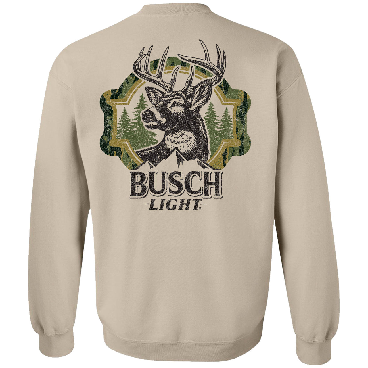 Busch Light - Hunting - 2025 Can Camo Buck Frame 2-sided Crew Sweatshirt