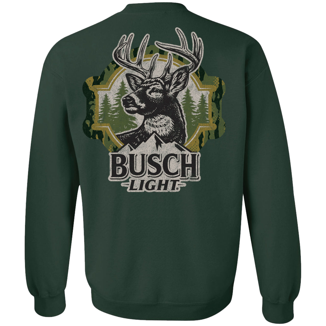 Busch Light - Hunting - 2025 Can Camo Buck Frame 2-sided Crew Sweatshirt - V2
