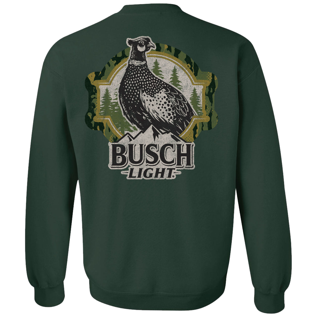 Busch Light - Hunting - 2025 Can Camo Pheasant Frame 2-sided Crew Sweatshirt - V2