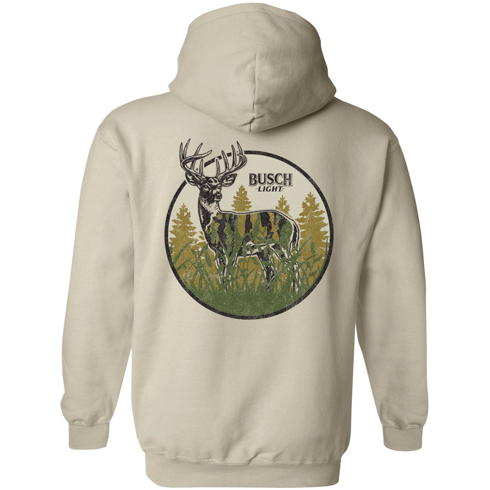 Busch Light Hunting 2025 Can Camo Buck Circle 2-sided Hoodie - Brew ...