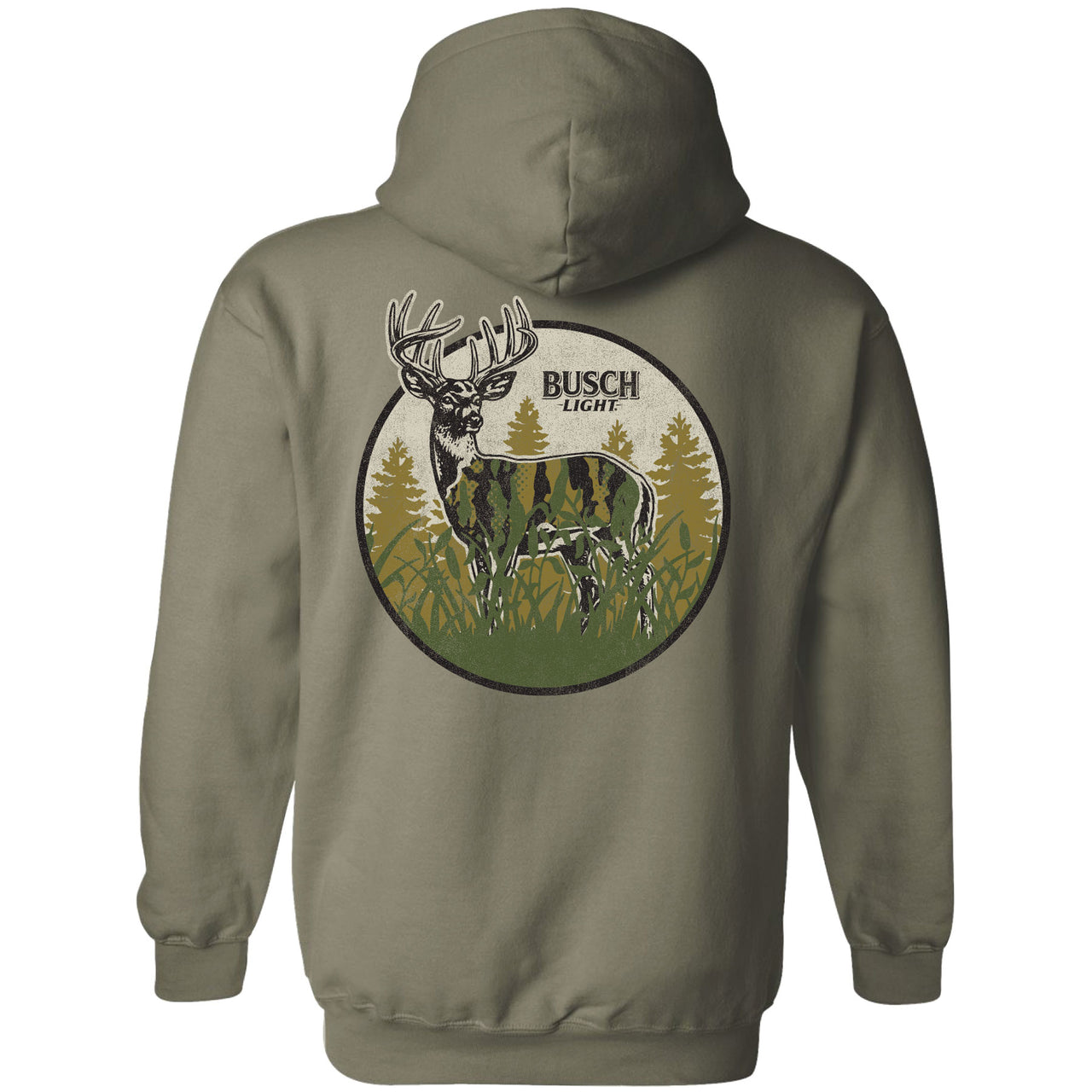 Busch Light - Hunting - 2025 Can Camo Buck Circle 2-sided Hoodie - V2