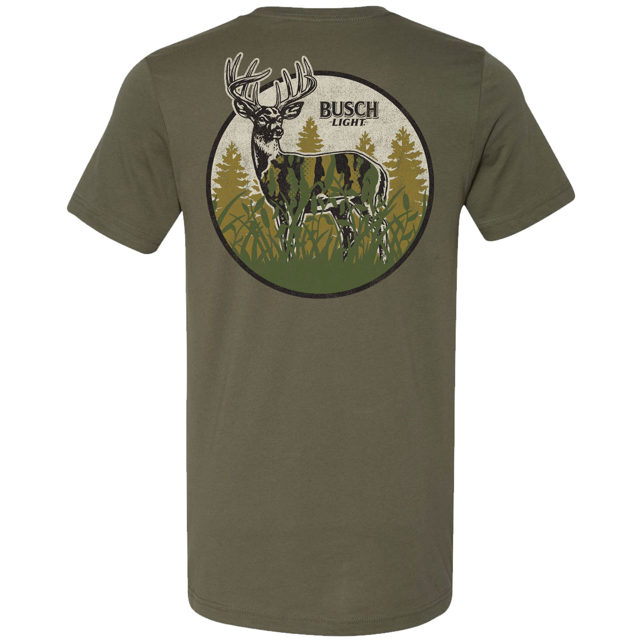 Busch Light - Hunting - 2025 Can Camo Buck Circle 2-sided T-Shirt - V2