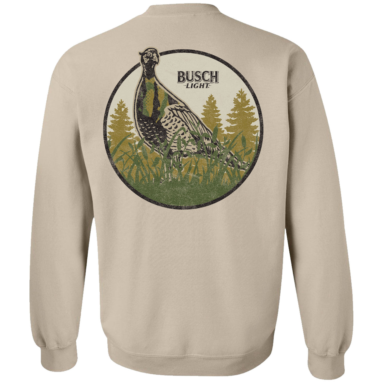 Busch Light - Hunting - 2025 Can Camo Pheasant Circle 2-sided Crew Sweatshirt