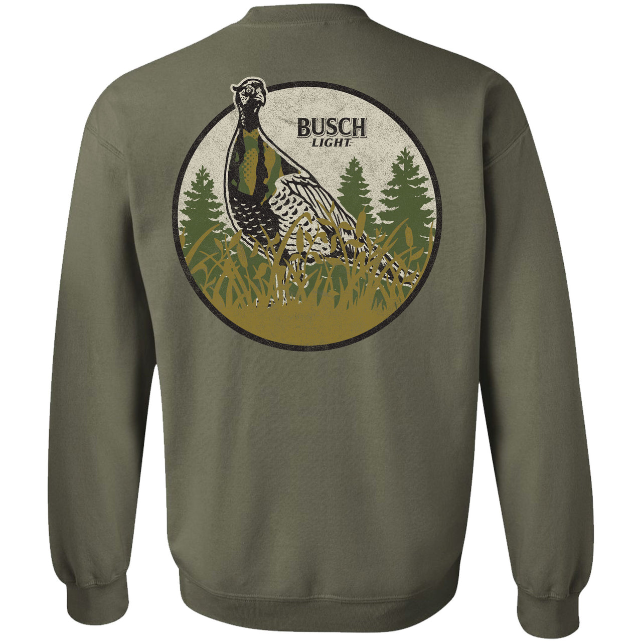Busch Light - Hunting - 2025 Can Camo Pheasant Circle 2-sided Crew Sweatshirt - V2