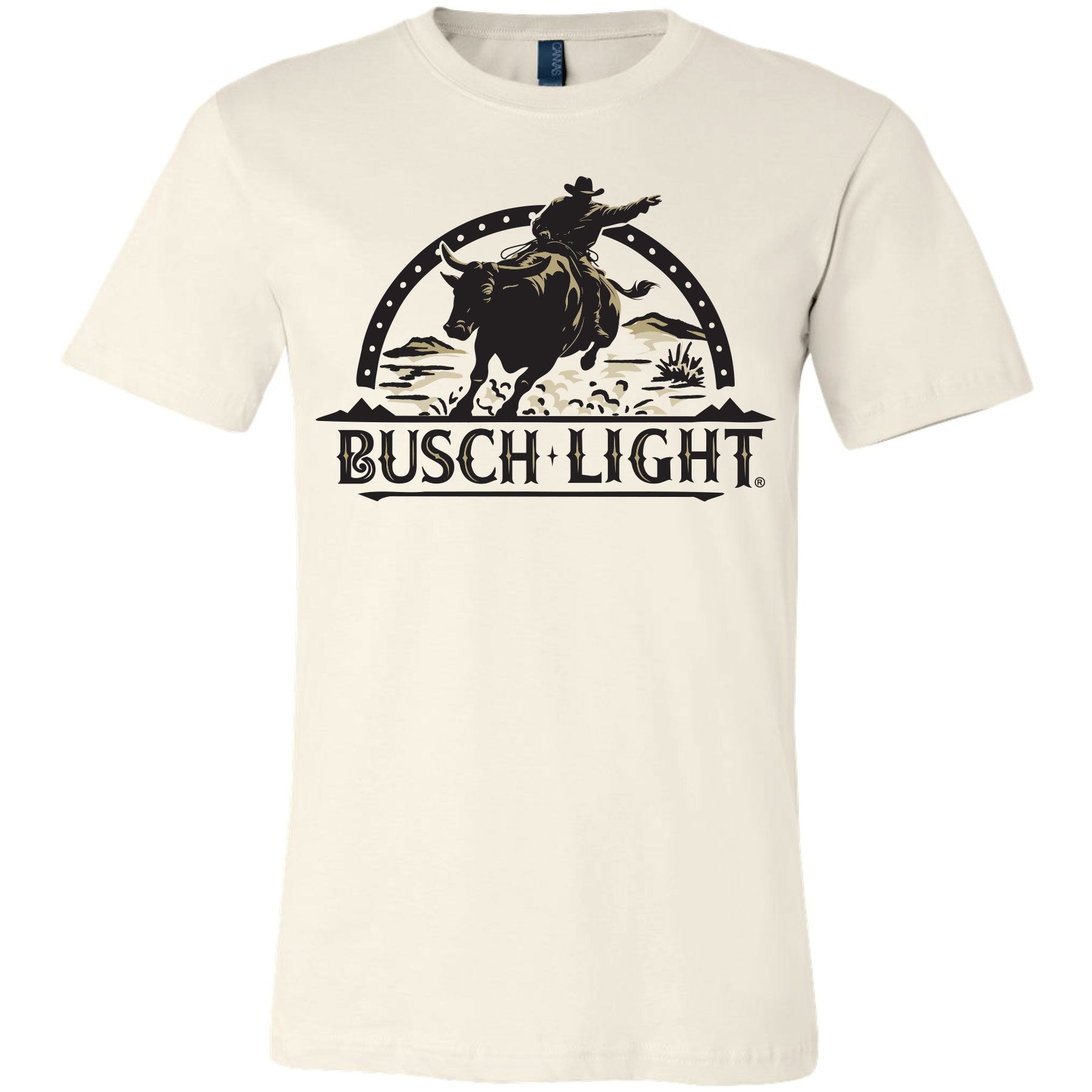 Busch Light - Rodeo - Cowboy Bull Riding T-shirt - Brew City Beer Gear