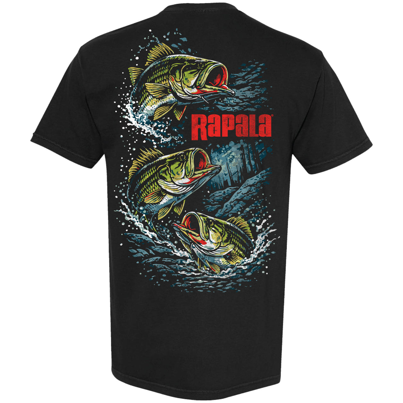 Rapala - Bass Splash 2-sided Garment-Dyed T-shirt