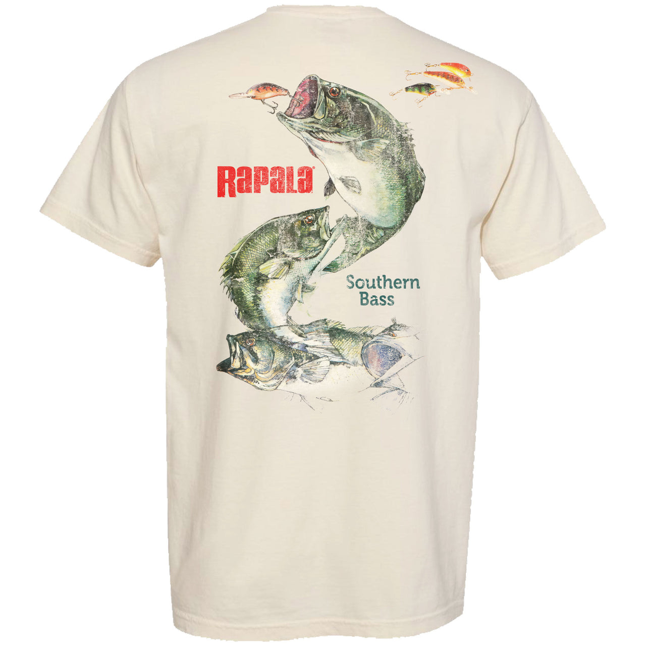 Rapala - Vintage Ad - Fish Swim 2-sided Garment-Dyed T-shirt
