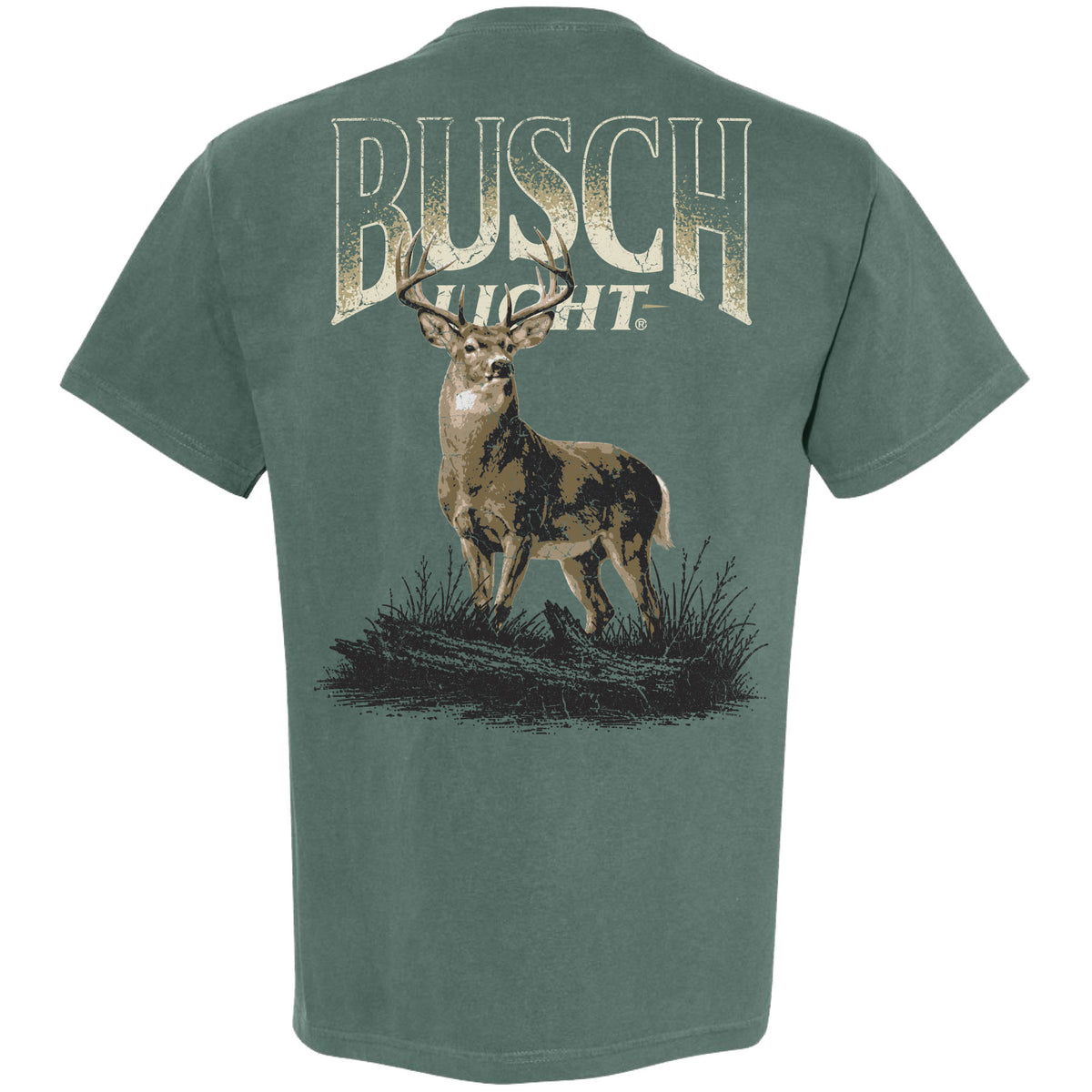 Busch Light - Wildlife - White-Tailed Buck Stance 2-sided Garment-Dyed T-shirt