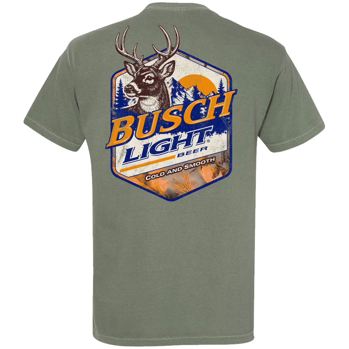 Busch Light - Hunting - 2026 Hunting Can Camo Deer 2-sided Garment-Dyed T-shirt