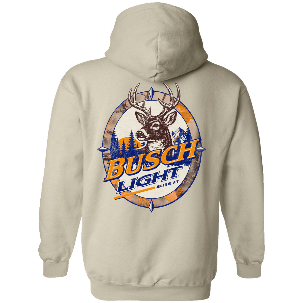 Busch Light - Hunting - 2026 Hunting Can Camo Deer Compass 2-sided Hoodie