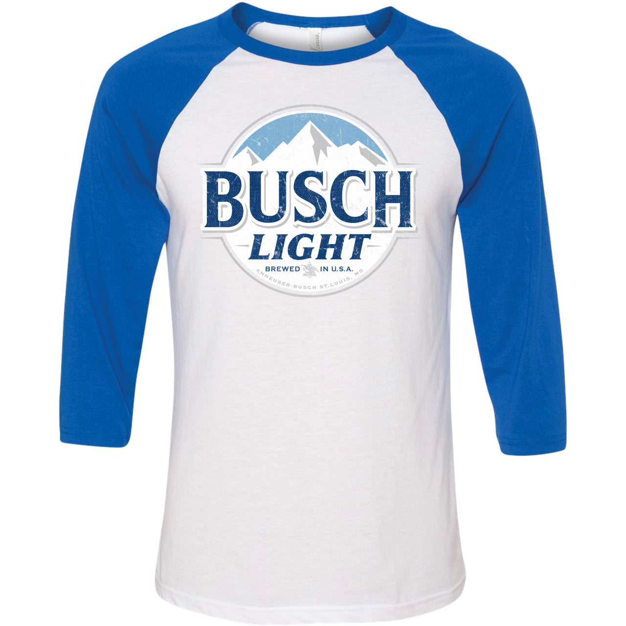 Busch Light - Full Color Logo Raglan Three-Quarter Sleeve T-Shirt