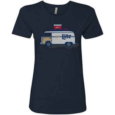 Miller Lite Cooler Van Ladies T-Shirt