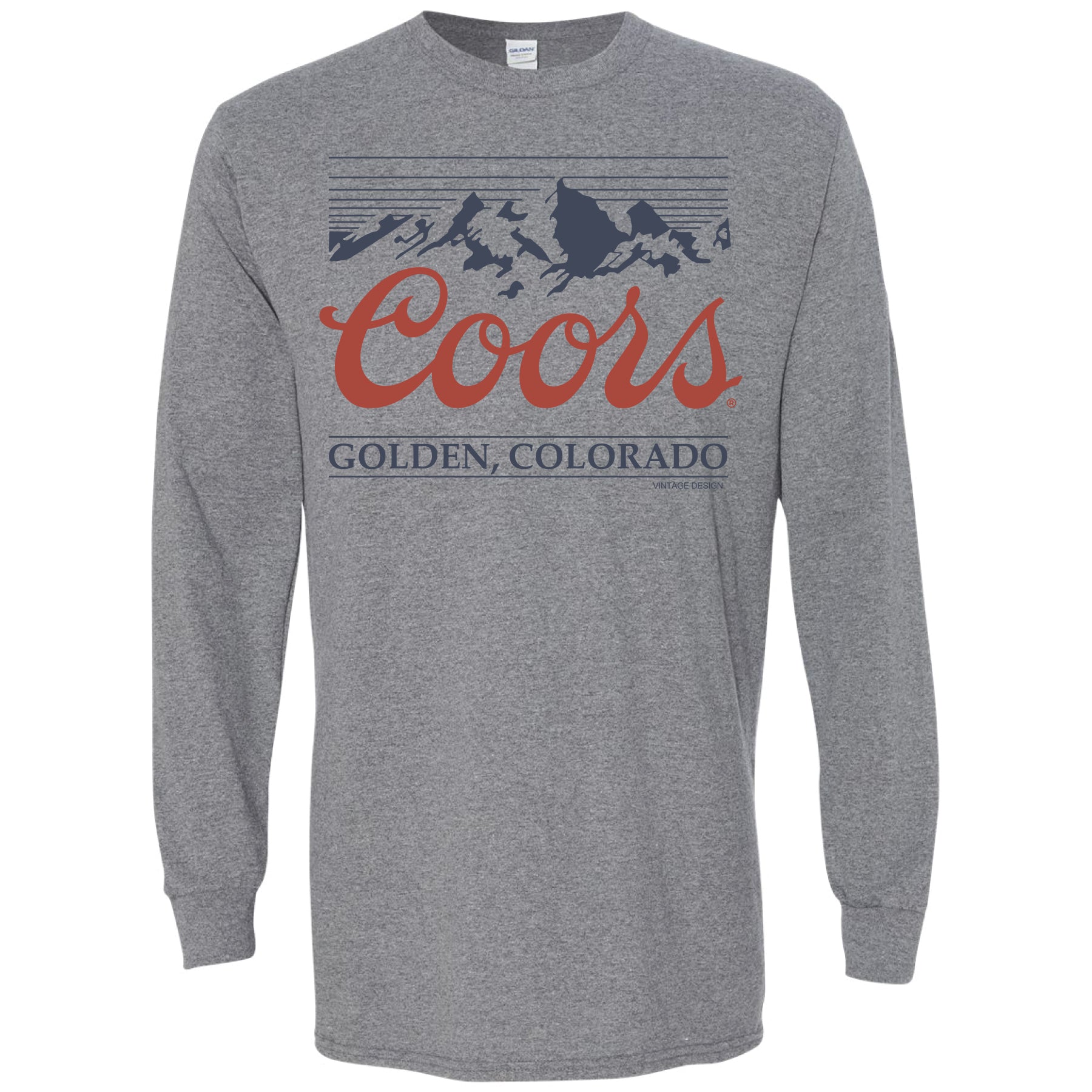 Coors Banquet - Vintage Mountain Long Sleeve T-shirt - Graphite Heather /  Small