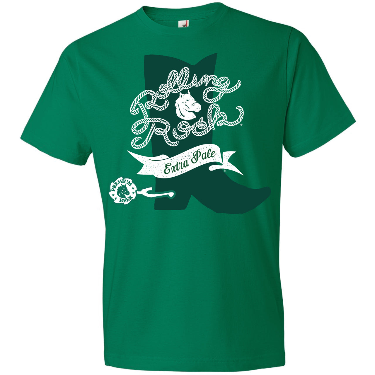 Rolling Rock - Extra Pale Boot Design T-Shirt